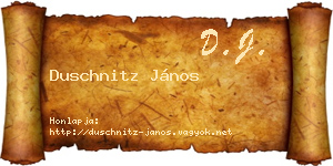 Duschnitz János névjegykártya