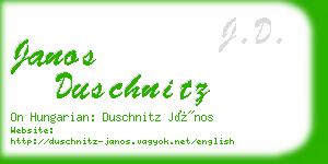 janos duschnitz business card